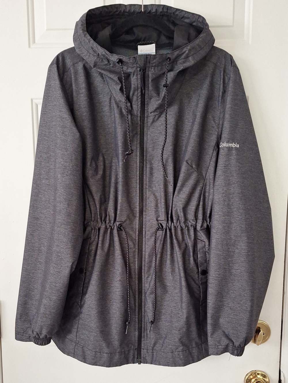Columbia Women's Heather Gray Hooded Drawstring Waist Jacket